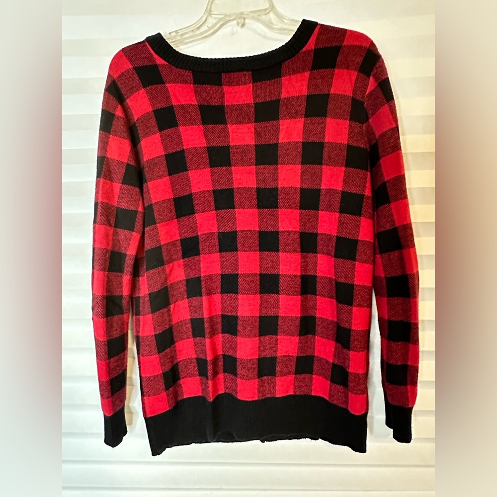 Hot topic Red & Black Check Girls Cardigan ( buffalo Plaid )